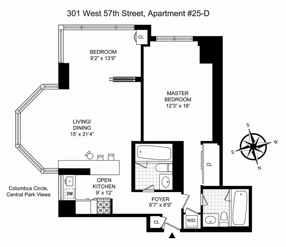 Floorplan for 301 West 57th Street, 11D