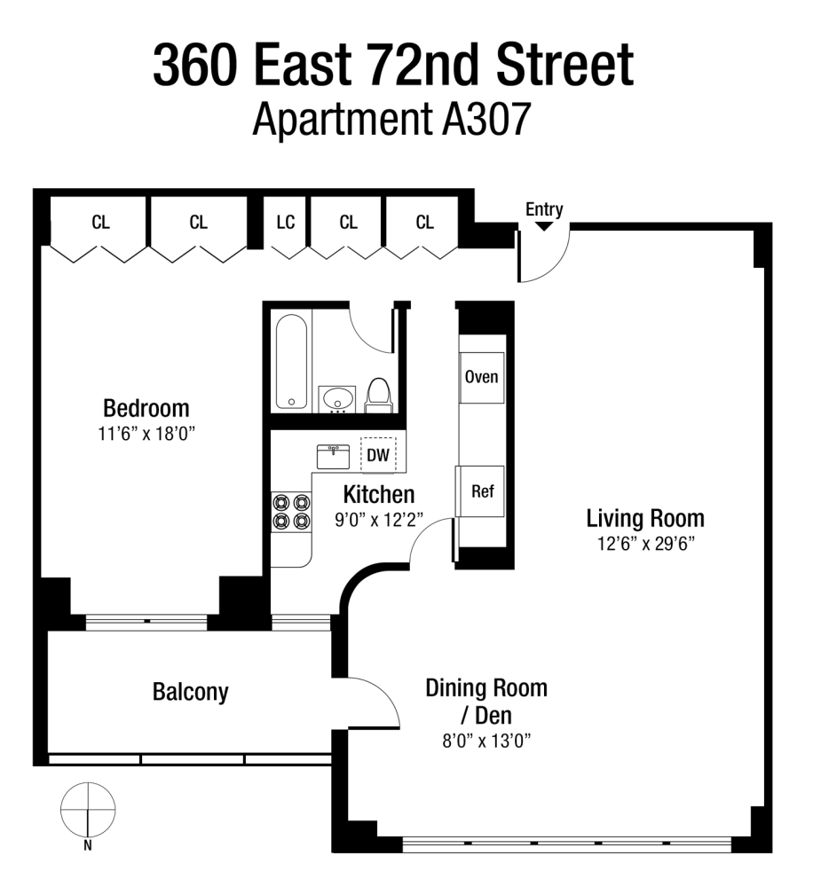 Floorplan for 360 East 72nd Street, A307