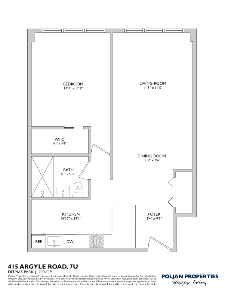Floorplan for 415 Argyle Road, 7U