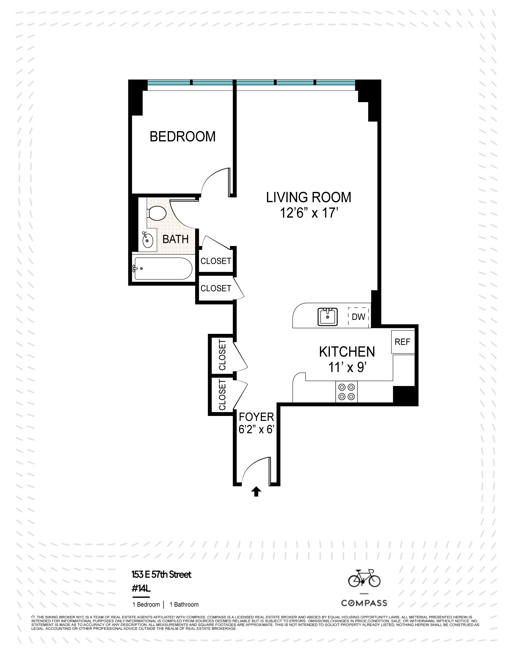 153 E 57th Street, New York, NY 10022, 1 Bedroom Bedrooms, 2 Rooms Rooms,1 BathroomBathrooms,Residential,For Sale,57th,COMP-1579275820475313265