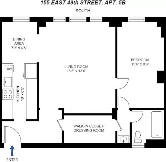 155 E 49th Street, New York, NY 10022, 1 Bedroom Bedrooms, 3 Rooms Rooms,1 BathroomBathrooms,Residential,For Sale,49th,COMP-1581317586456079169