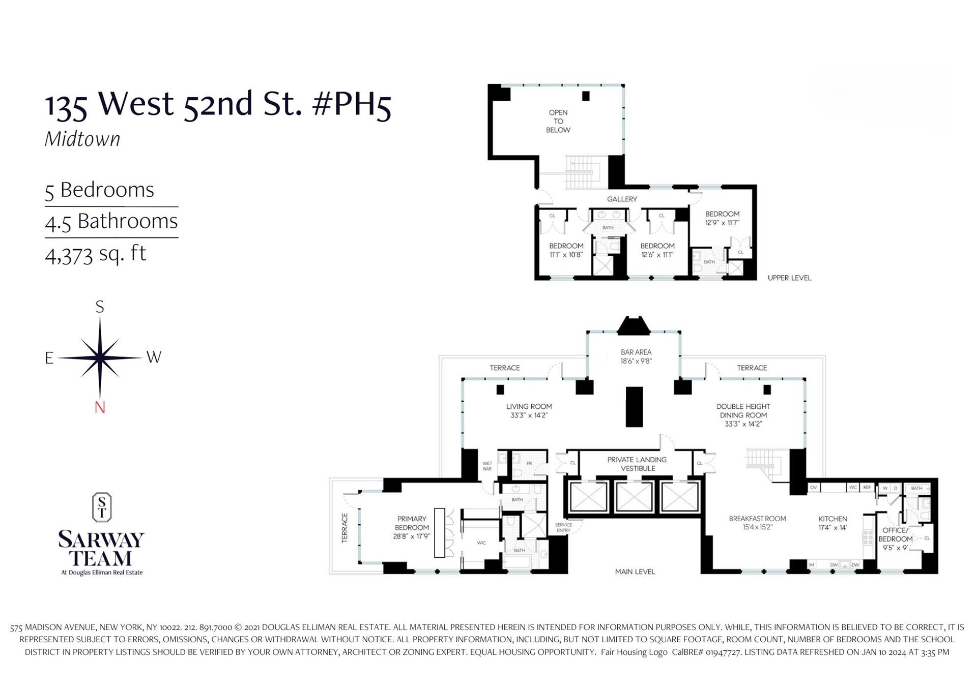 Floorplan for 135 West 52nd Street, PH5
