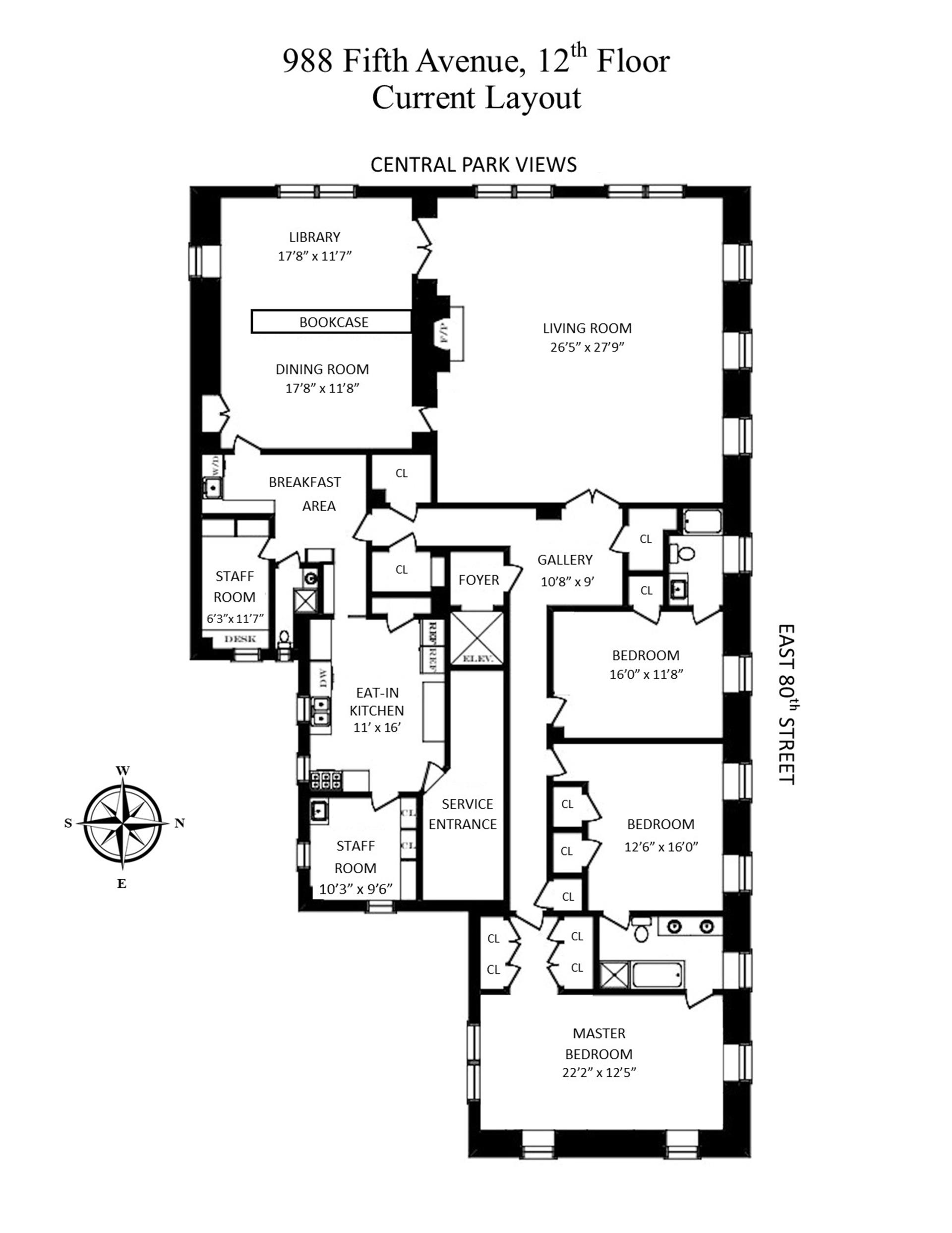 988 5TH Avenue, New York, NY 10075, 4 Bedrooms Bedrooms, 11 Rooms Rooms,3 BathroomsBathrooms,Residential,For Sale,988 5TH AVE CONDO,5TH,RPLU-5123025628