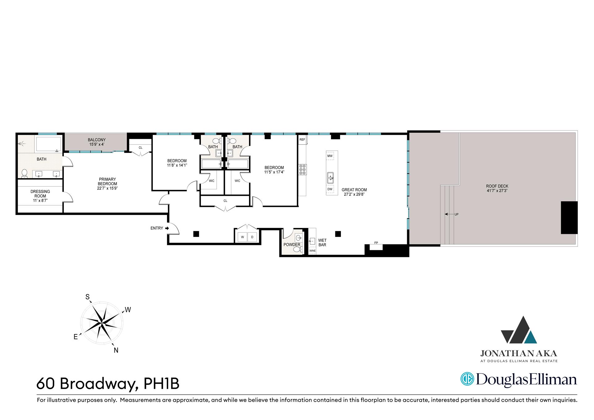 Floorplan for 60 Broadway, PH1B