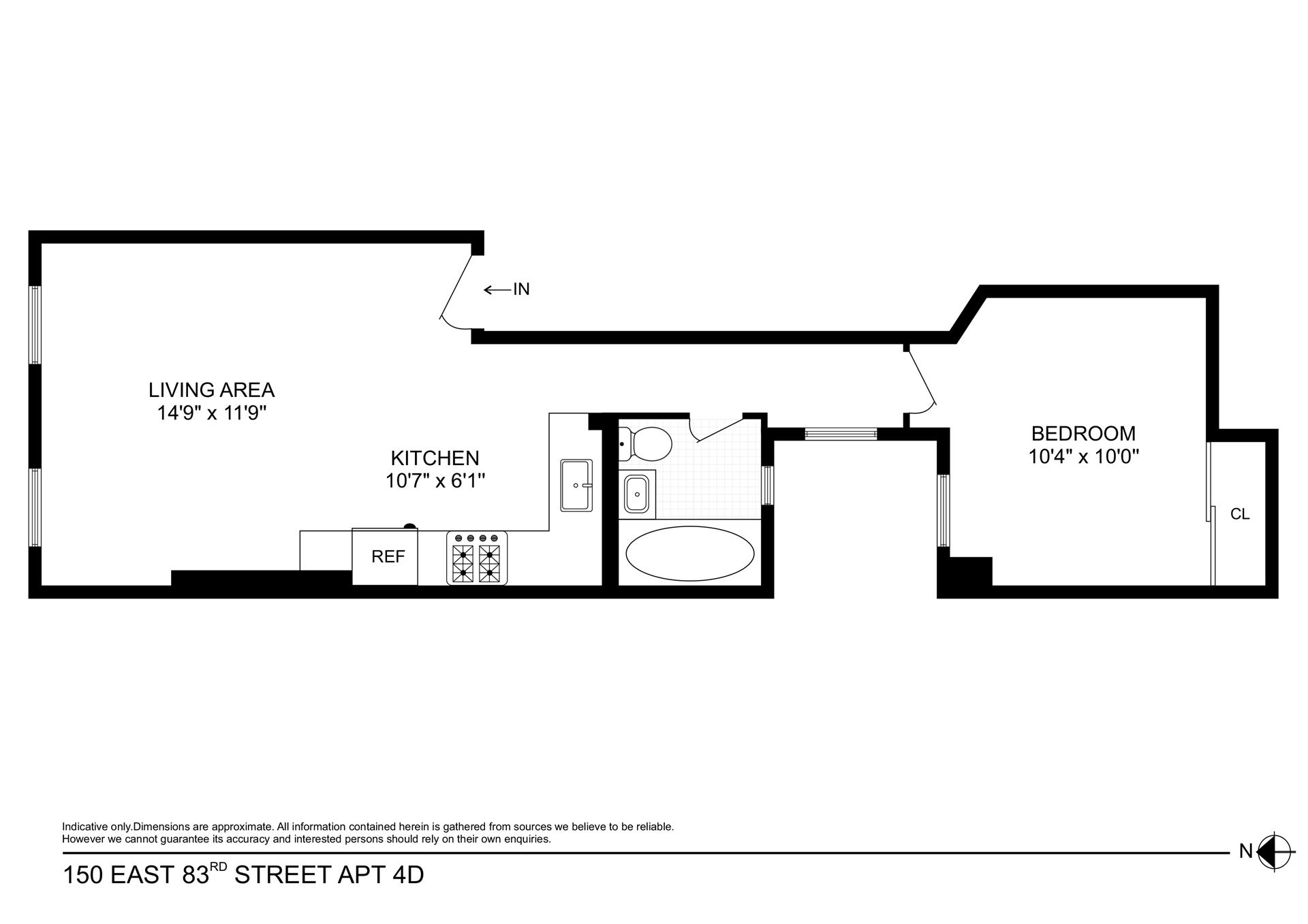 150 E 83RD Street, New York, NY 10028, 1 Bedroom Bedrooms, 3 Rooms Rooms,1 BathroomBathrooms,Residential,For Sale,83RD,RPLU-5123016435