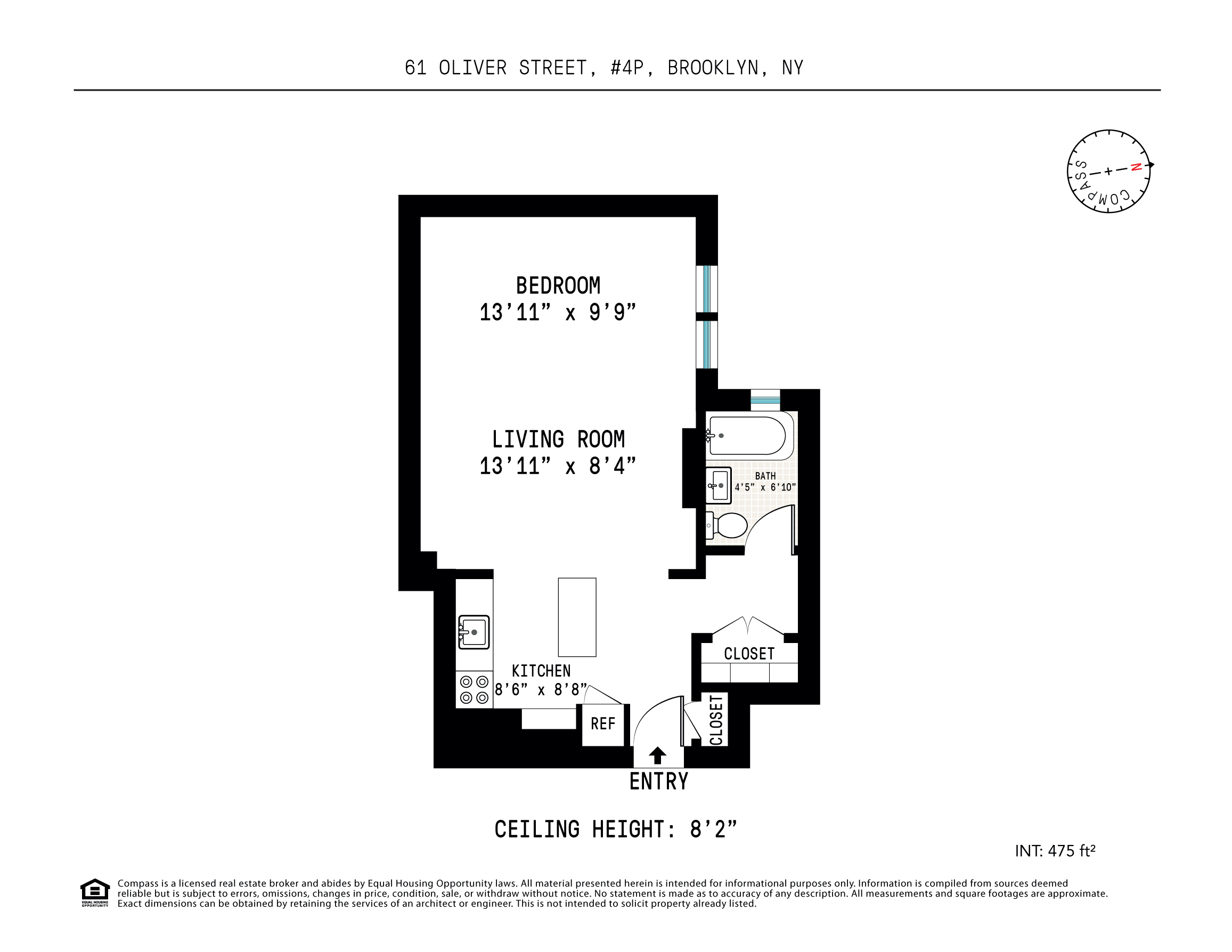 61 Oliver Street, New York, NY 11209, 1 Room Rooms,1 BathroomBathrooms,Residential,For Sale,Oliver,COMP-1586431676117047057