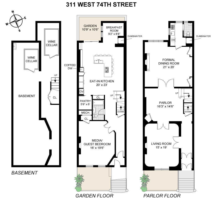 Floorplan for 311 West 74th Street