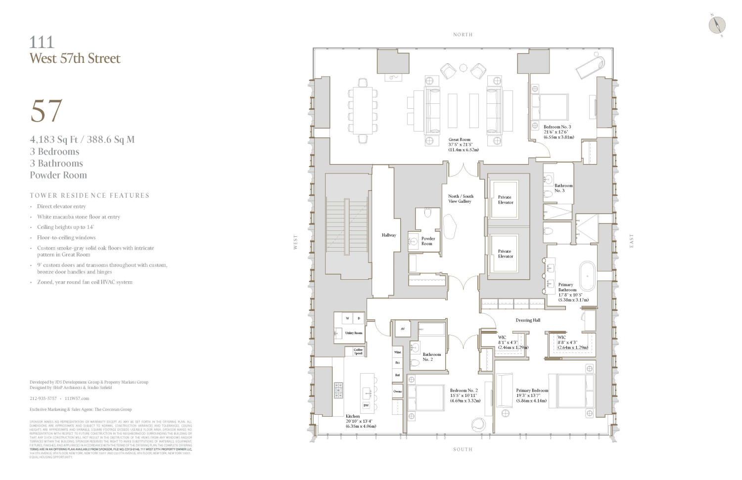 Floorplan for 111 West, 57th Street, 57