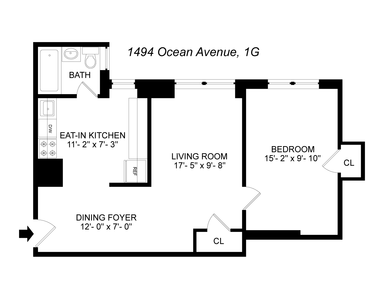 1494 OCEAN Avenue, New York, NY 11230, 1 Bedroom Bedrooms, 3 Rooms Rooms,1 BathroomBathrooms,Residential,For Sale,OCEAN,RPLU-33423044093