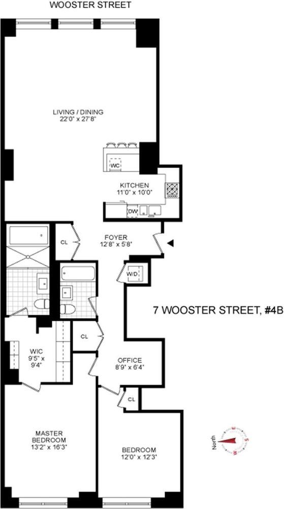 Floorplan for 7 Wooster Street, 4B