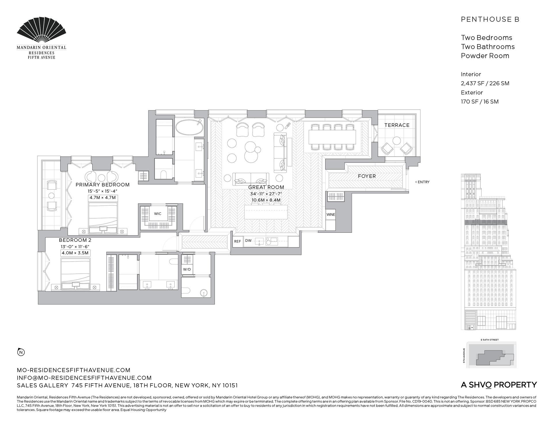 Floorplan for 685 5th Avenue, PHB