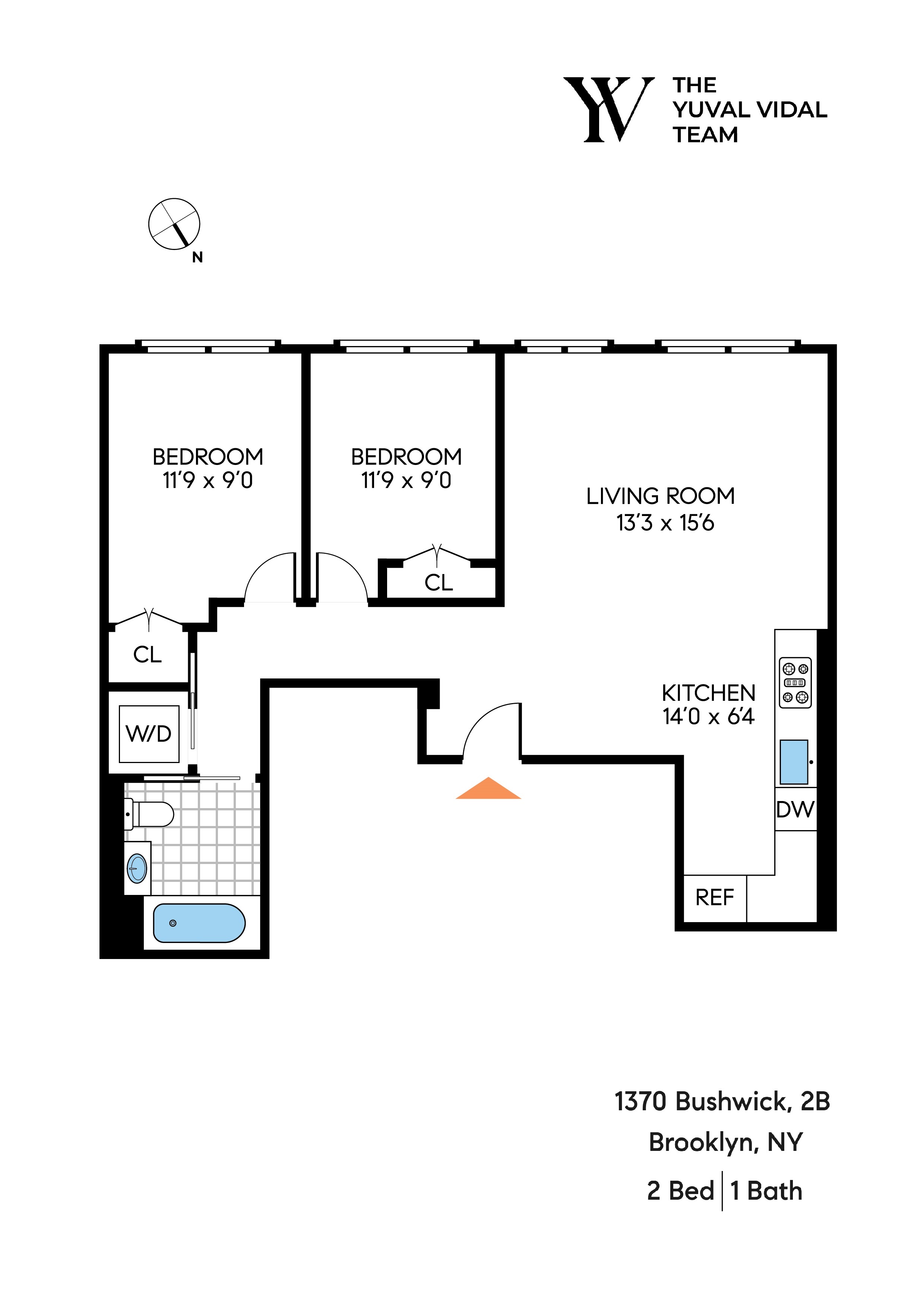 Floorplan for 1370 Bushwick Avenue, 2B