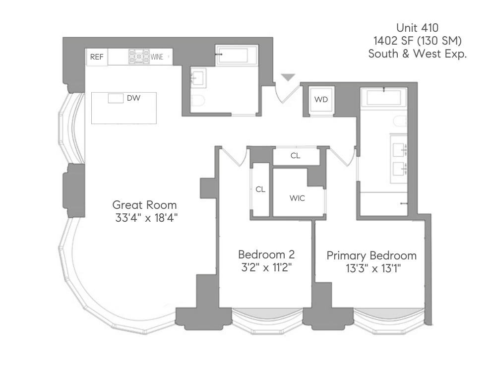 Floorplan for 515 West 18th Street, 410