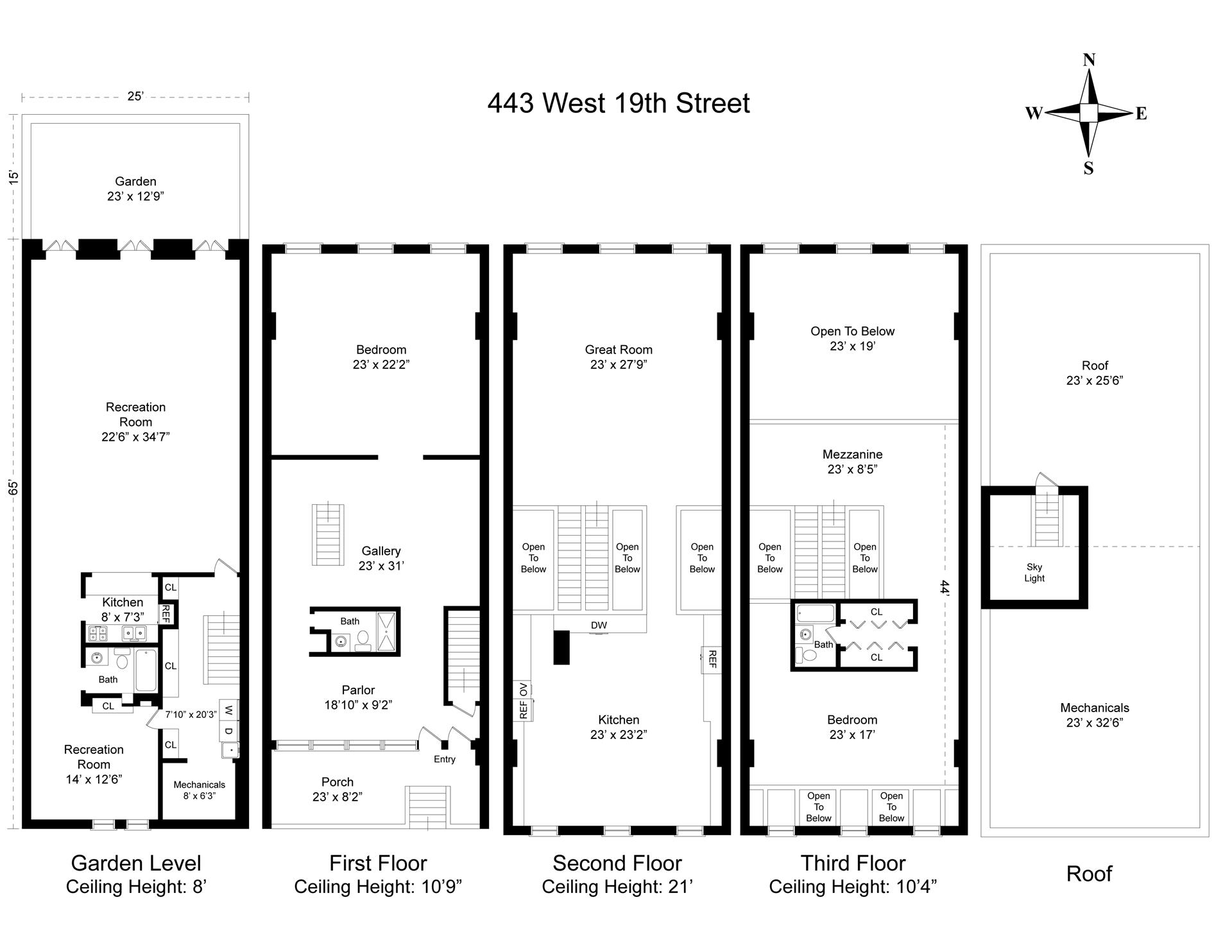 Floorplan for 443 West 19th Street