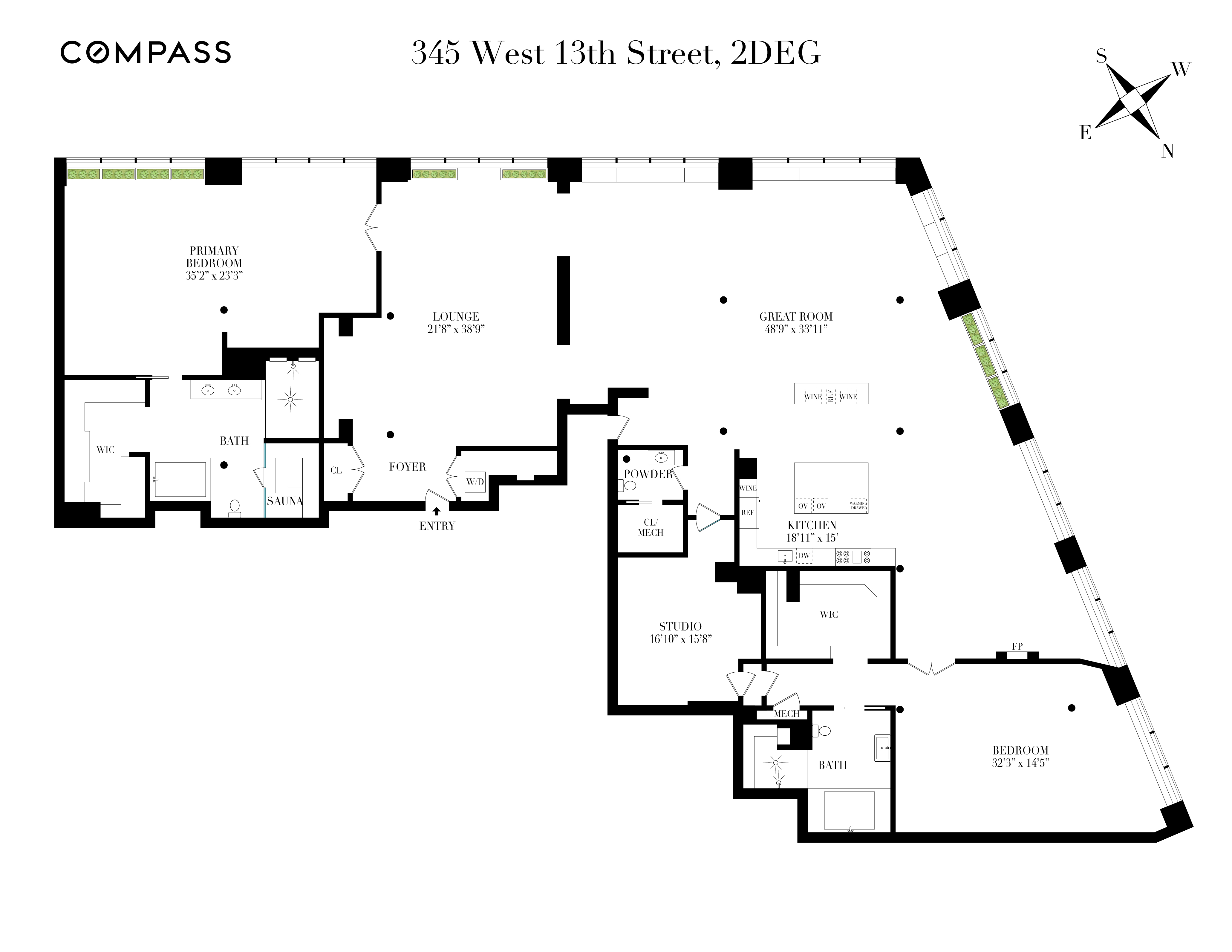 Floorplan for 345 West 13th Street, 2DEG