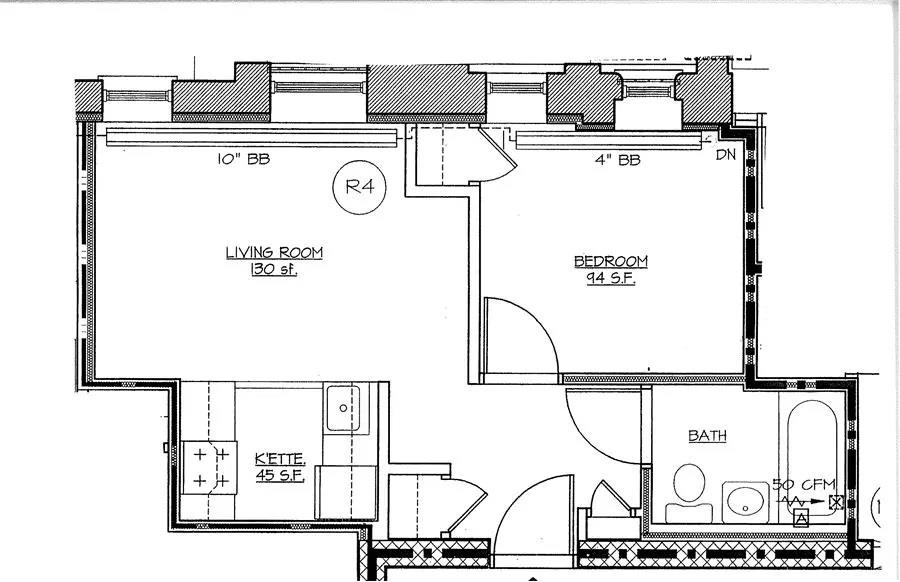 Floorplan for 167 West 129th Street, 1-B