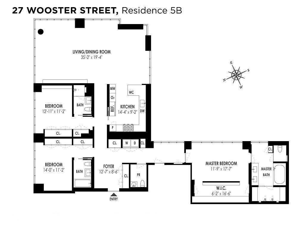 Floorplan for 27 Wooster Street, 5-B