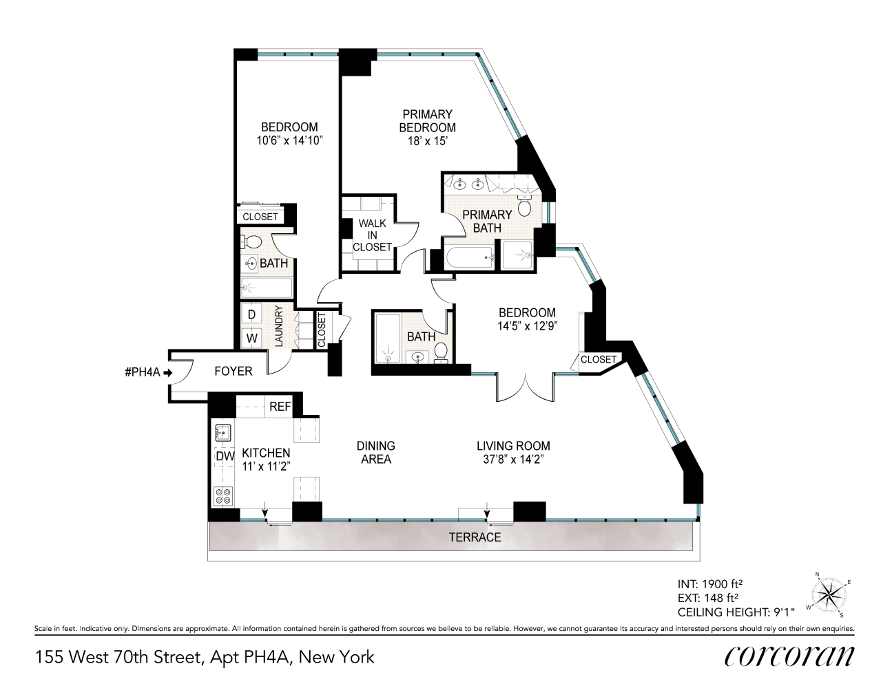 Floorplan for 155 West 70th Street, PH4A