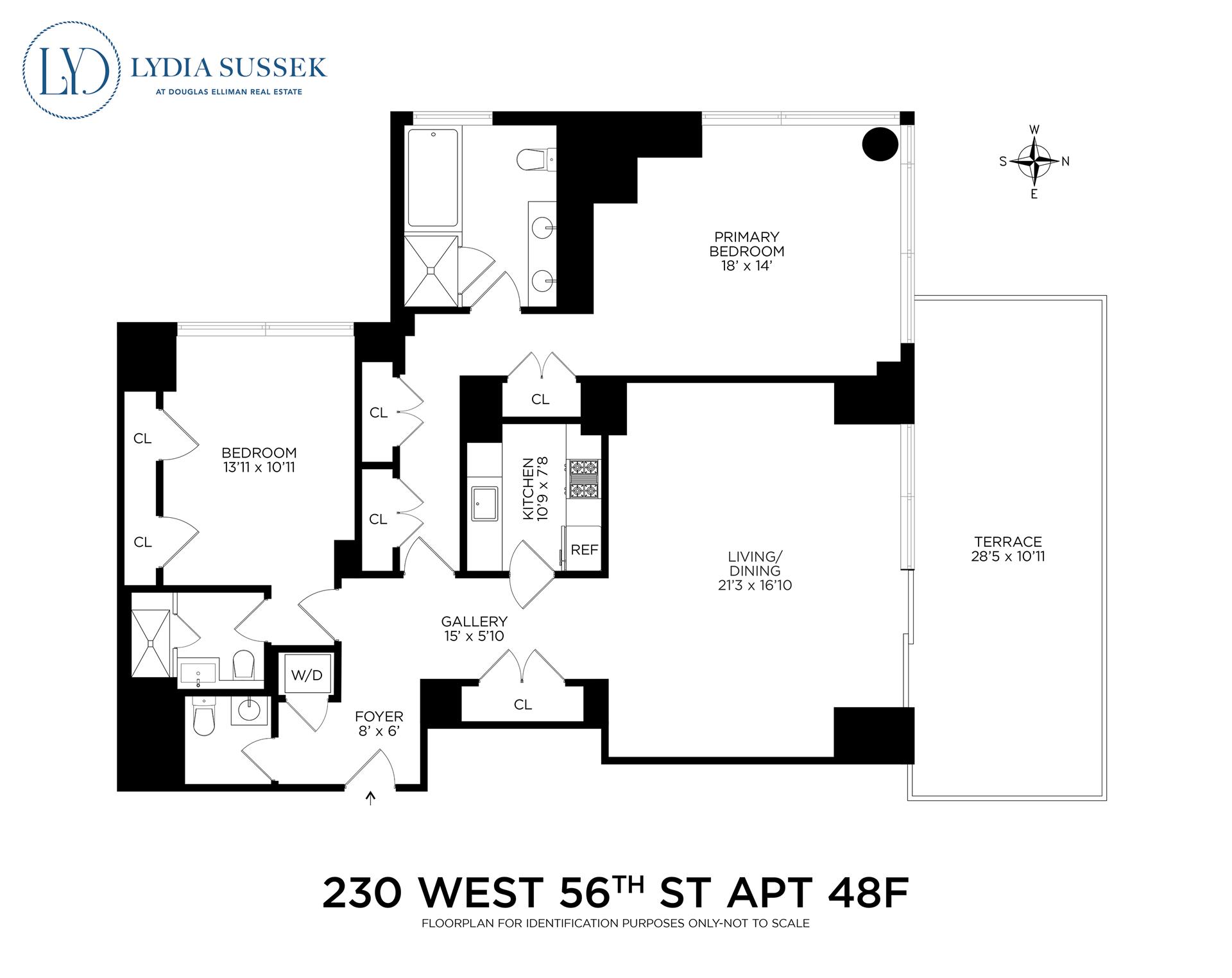 Floorplan for 230 West 56th Street, 48F