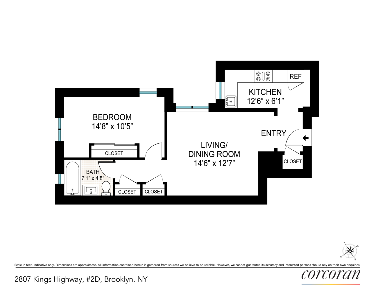 2807 KINGS Highway, New York, NY 11210, 1 Bedroom Bedrooms, 3 Rooms Rooms,1 BathroomBathrooms,Residential,For Sale,KINGS,RPLU-33423029153