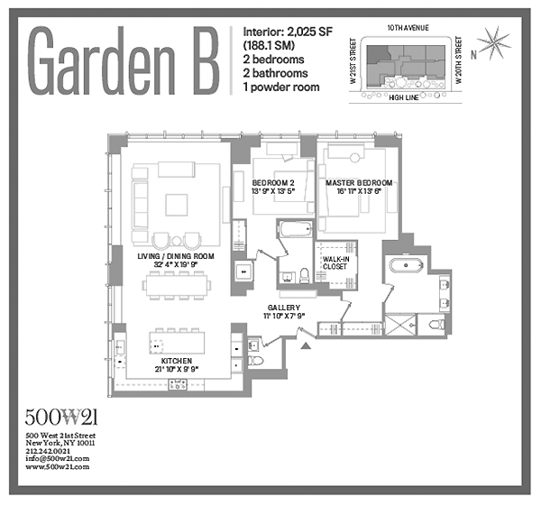 Floorplan for 500 West 21st Street, GARDENB