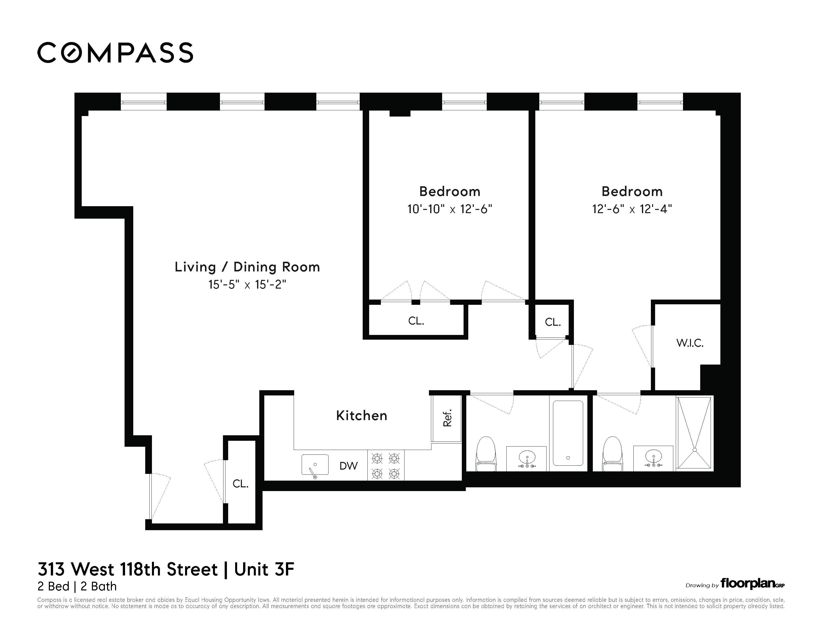 Floorplan for 313 West 118th Street, 3F