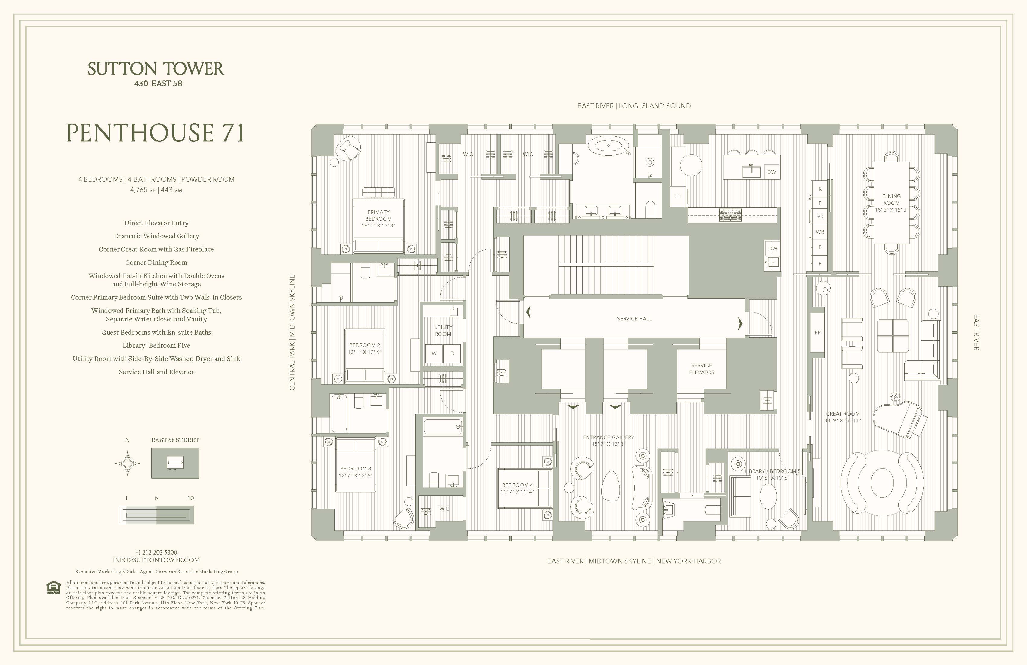 Floorplan for 430 East 58th Street, PH71