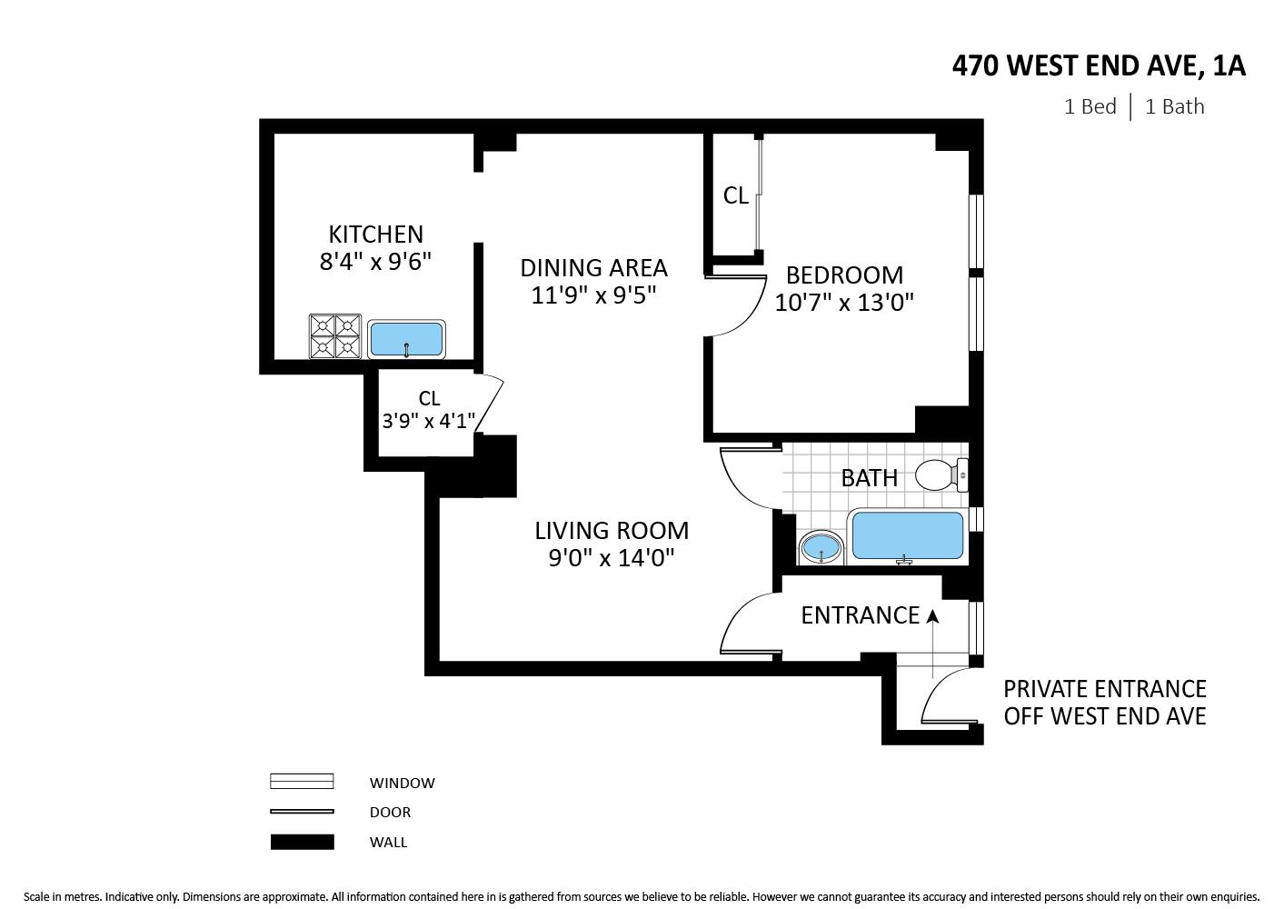 470 W End Avenue, New York, NY 10024, 1 Bedroom Bedrooms, 3 Rooms Rooms,1 BathroomBathrooms,Residential,For Sale,End,OLRS-2091637