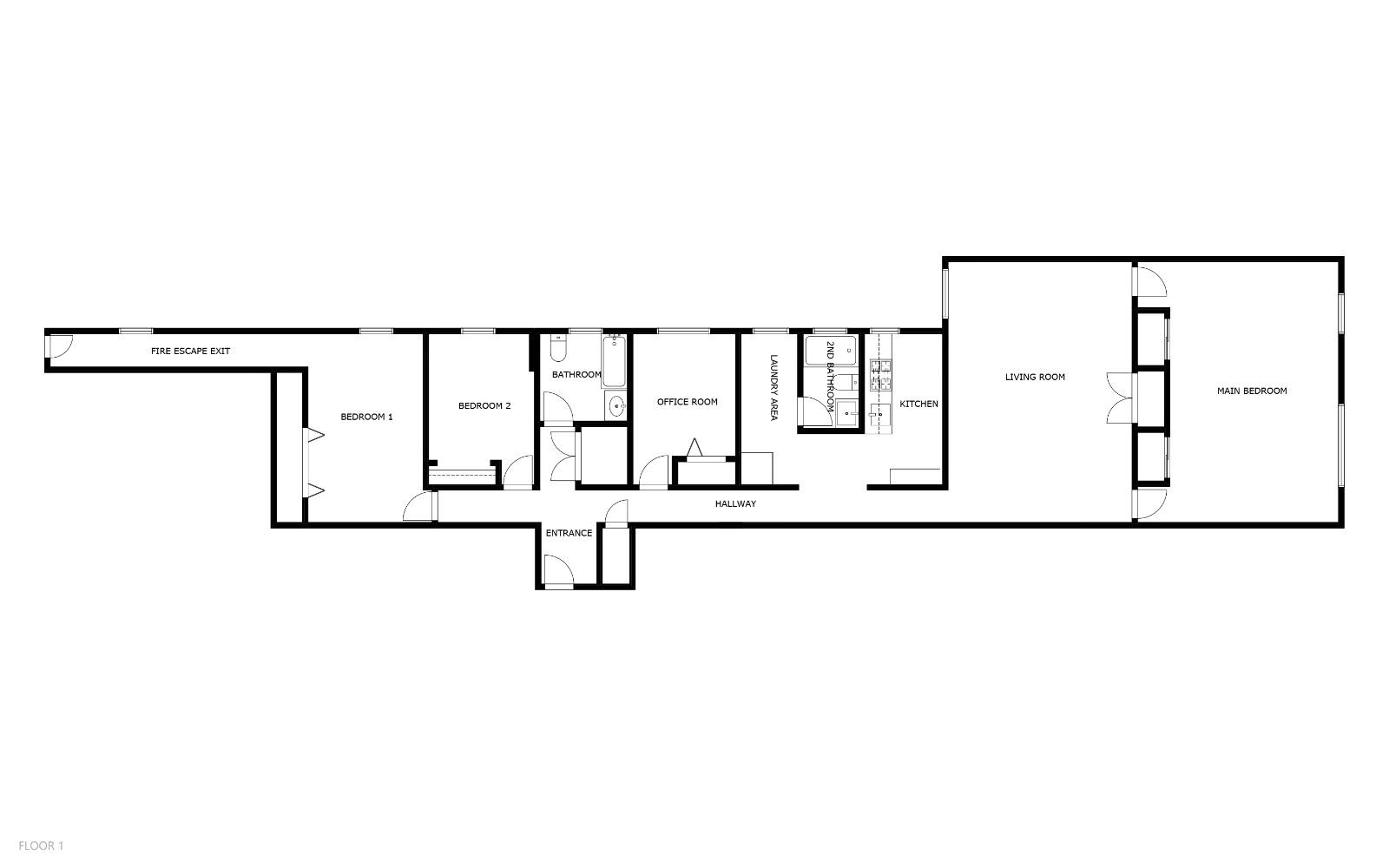 Floorplan for 1809 Adam Clayton Powell Jr Boulevard, 5-E