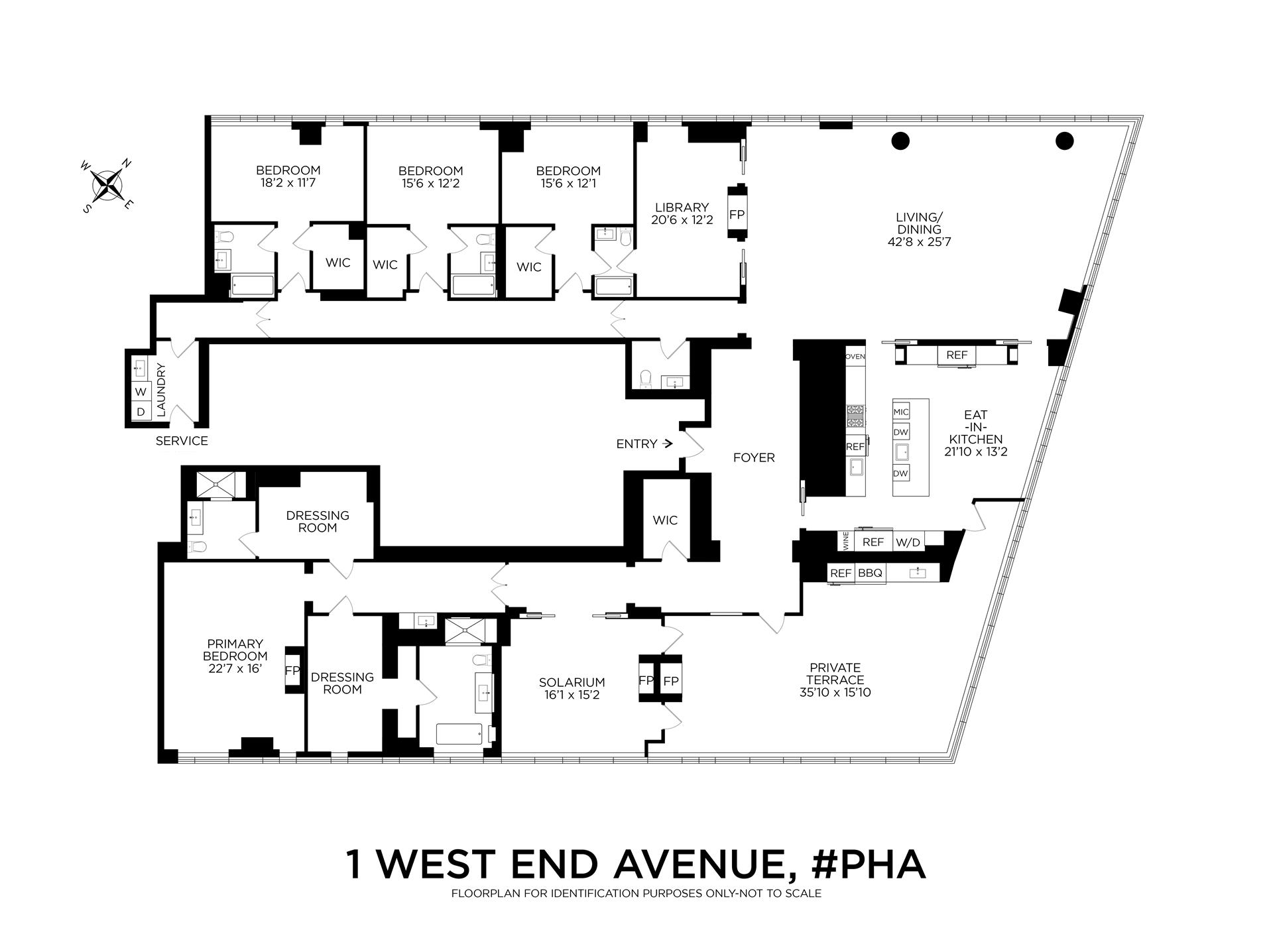 Floorplan for 1 West End Avenue, PHA