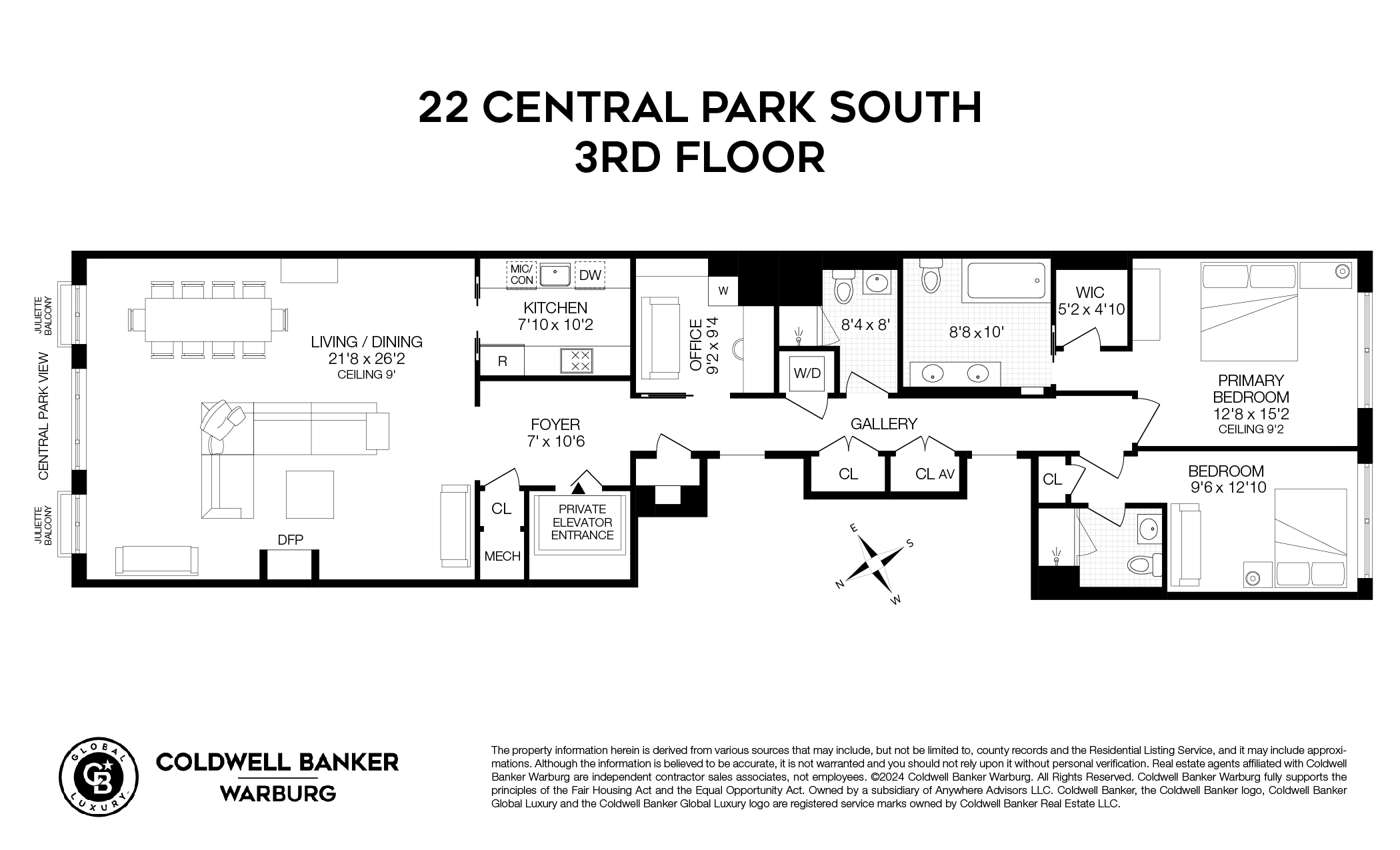 Floorplan for 22 Central Park, 3RDFLOOR