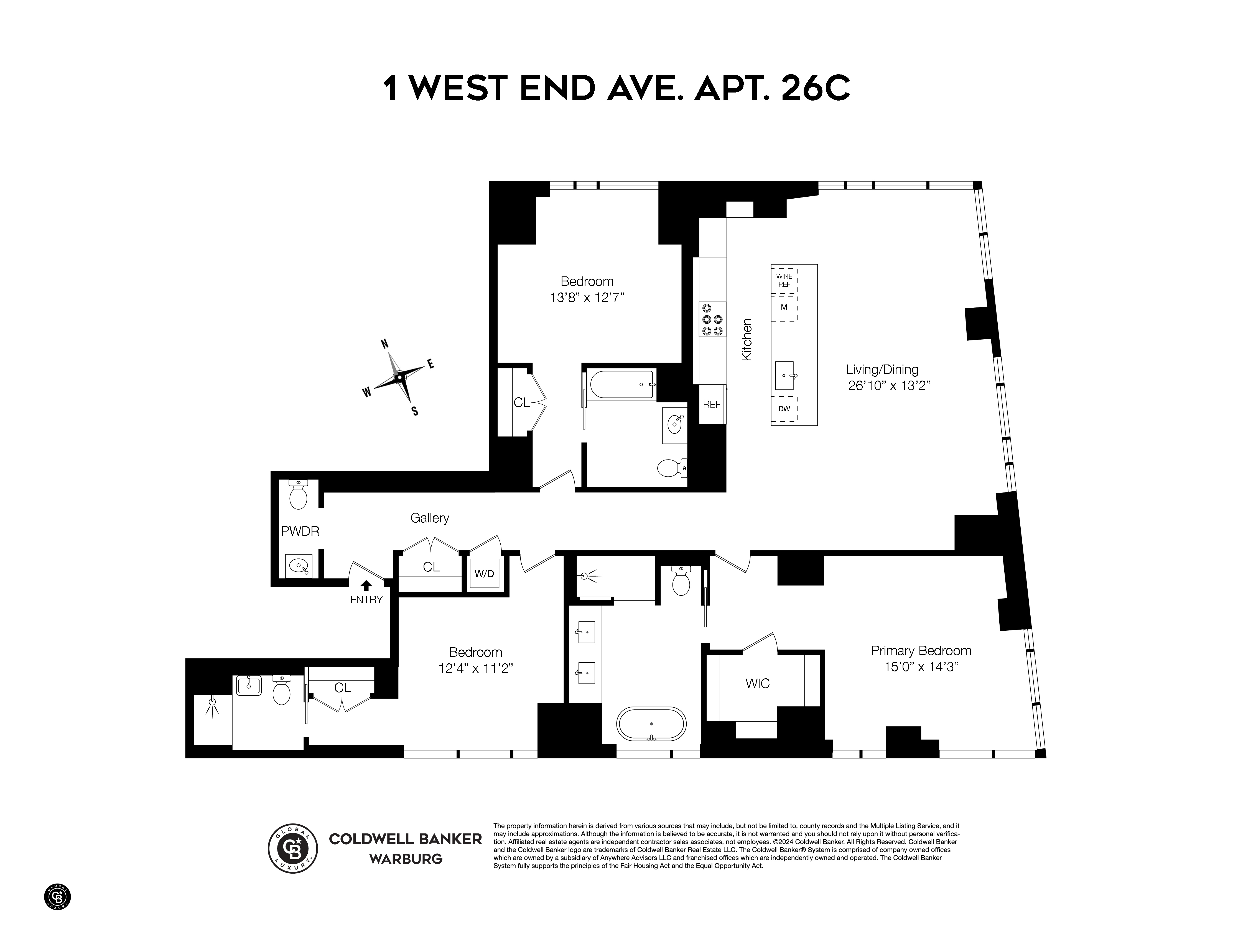 Floorplan for 1 West End Avenue, 26C