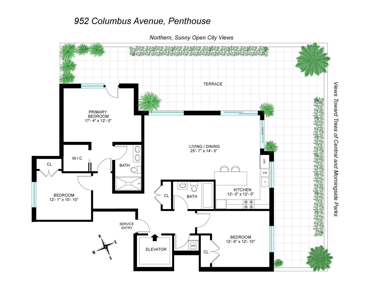 Floorplan for 952 Columbus Avenue, PH