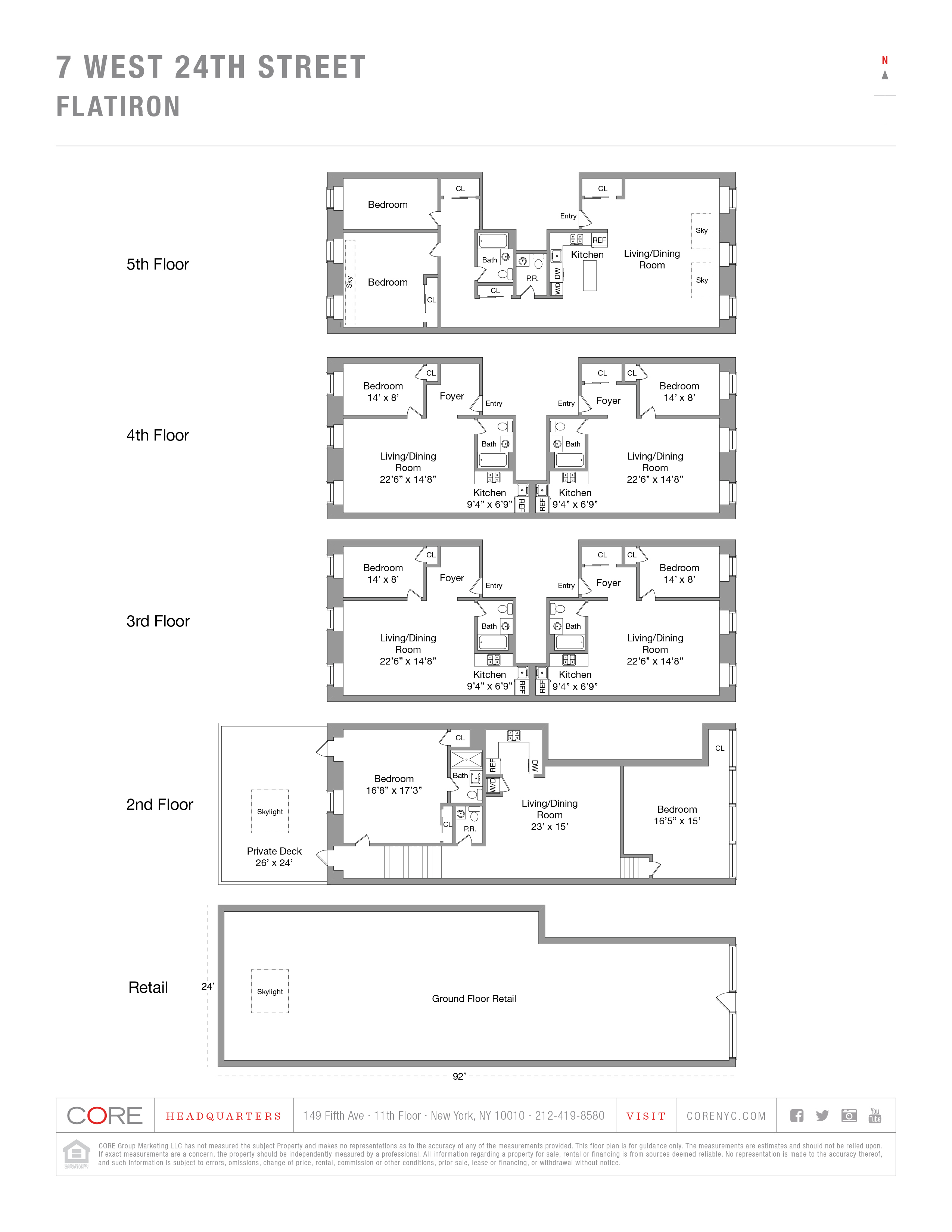 7 W 24th Street, New York, NY 10010, 8 Bedrooms Bedrooms, 18 Rooms Rooms,10 BathroomsBathrooms,Residential,For Sale,24th,PRCH-35030815