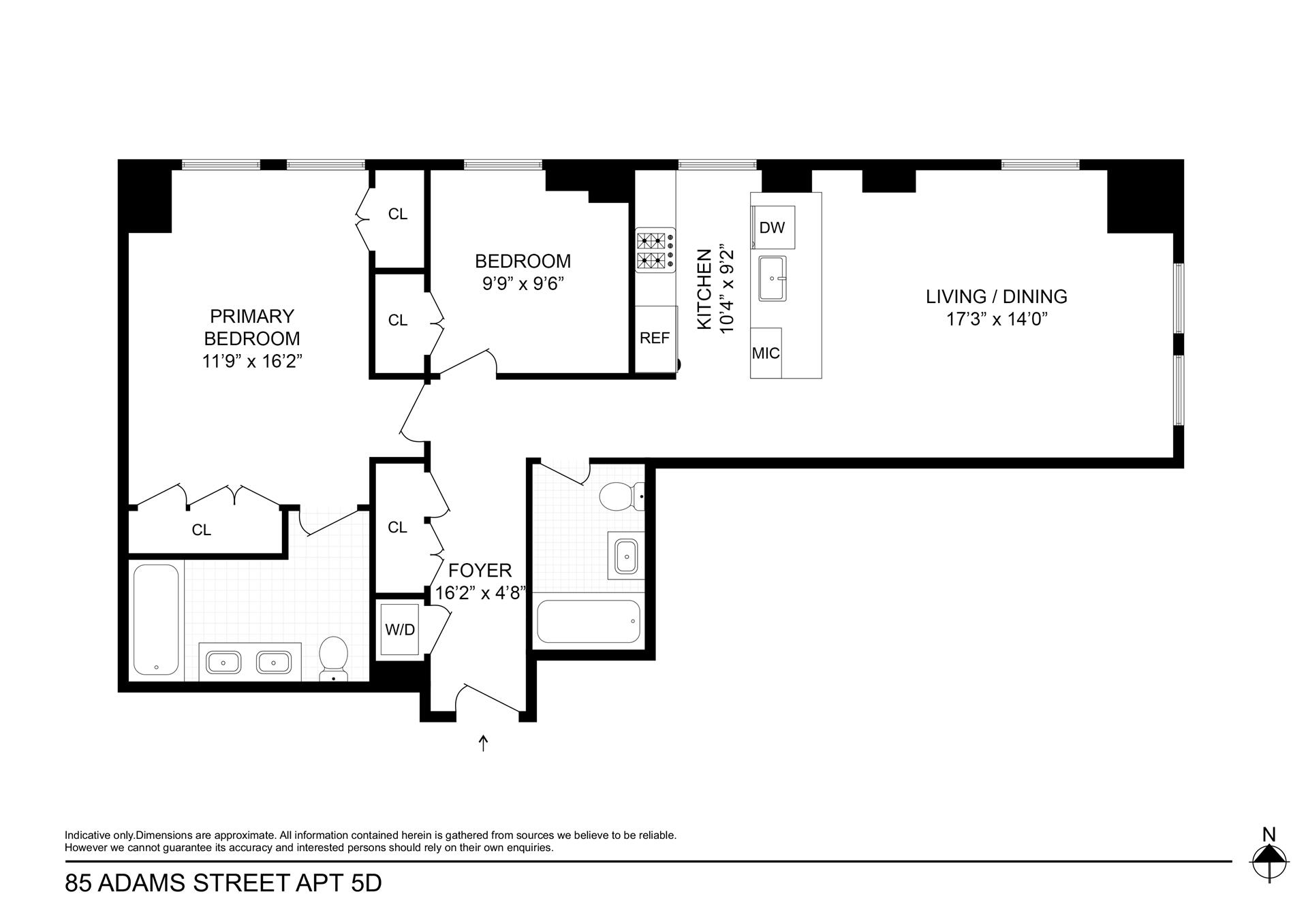 Floorplan for 85 Adams Street, 5D