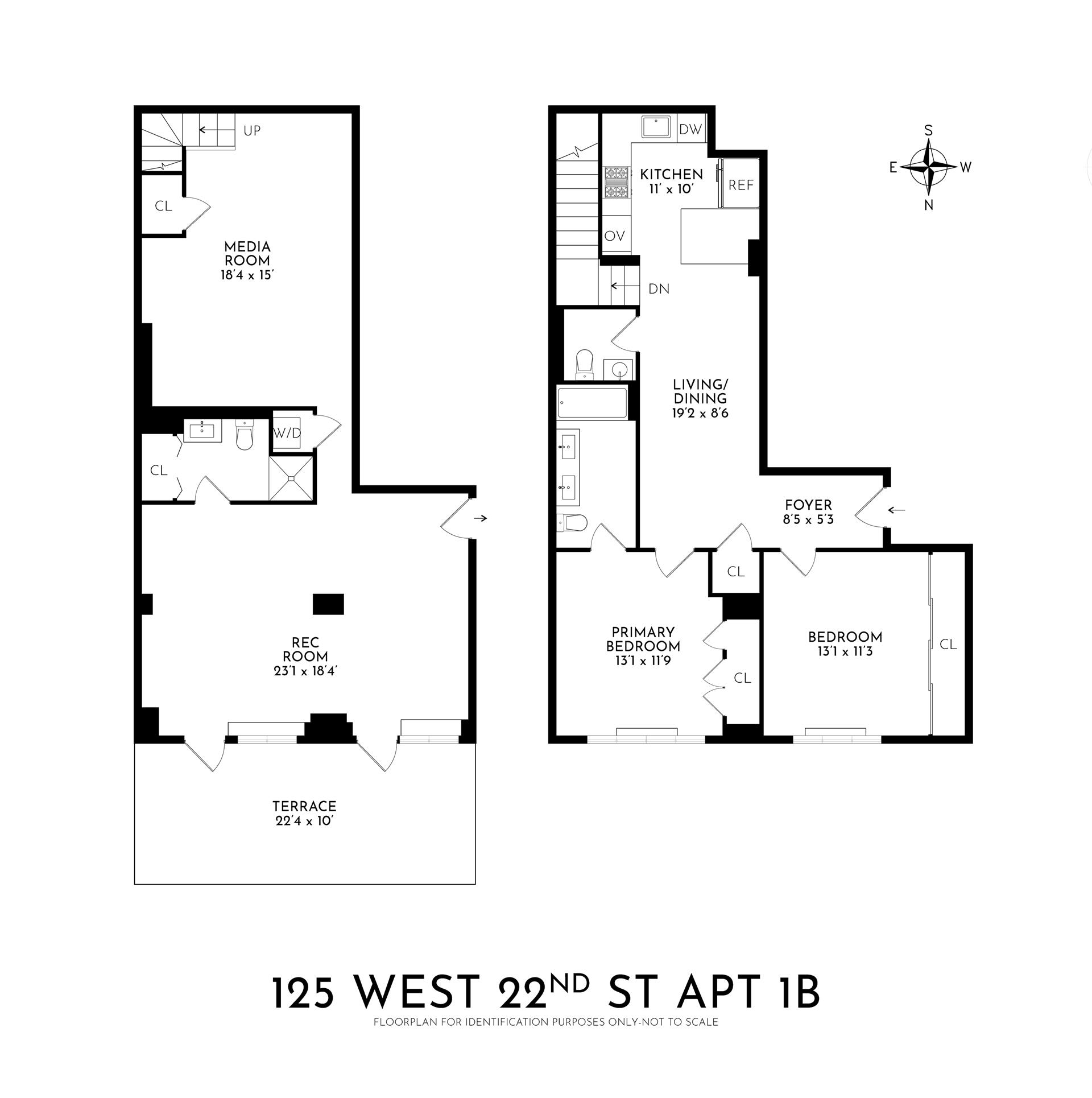 Floorplan for 125 West 22nd Street, 1B