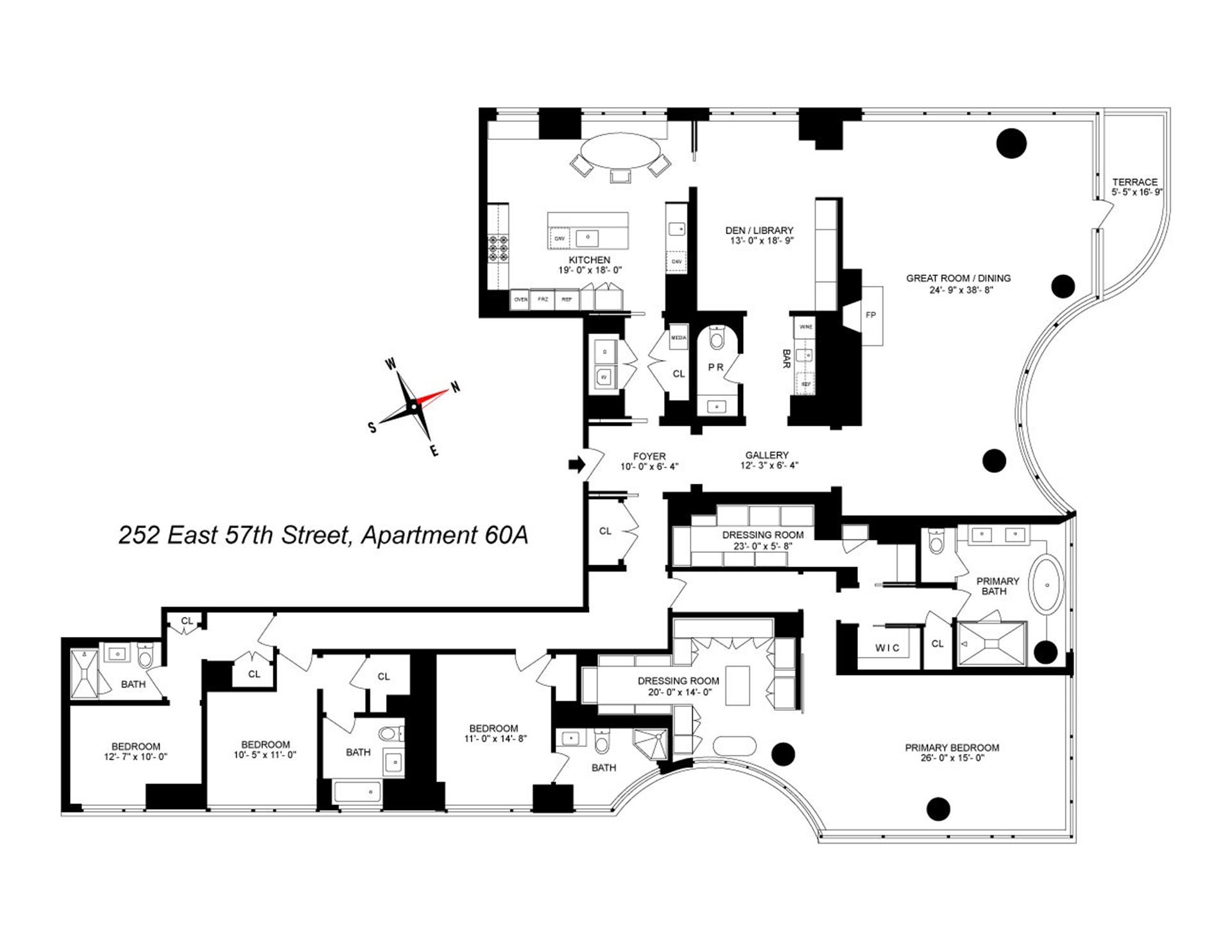 Floorplan for 252 East 57th Street, 60A