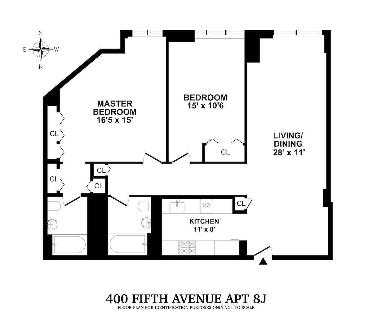 Floorplan for 1400 5th Avenue, 8J