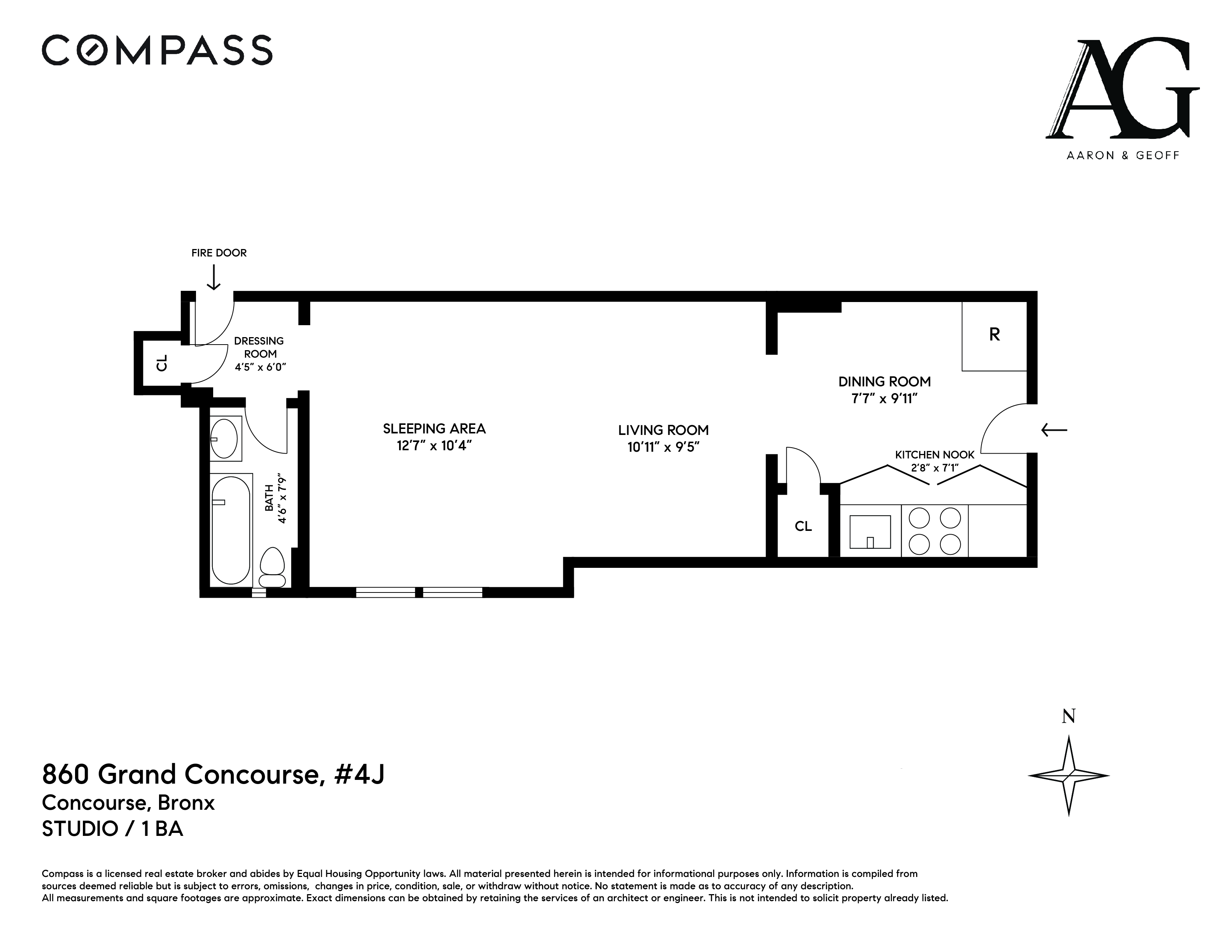 860 Grand Concourse, New York, NY 10451, 4 Rooms Rooms,1 BathroomBathrooms,Residential Lease,For Rent,Grand Concourse,COMP-1616096565677858657