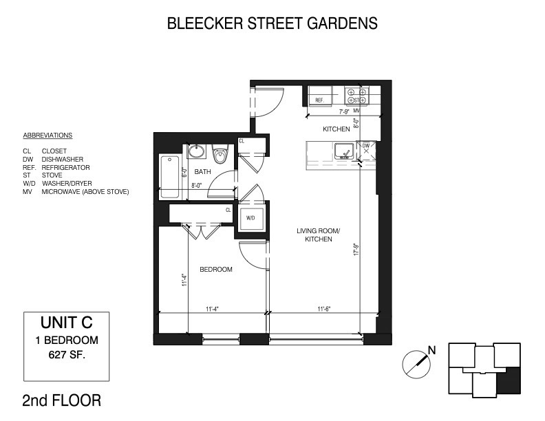 Floorplan for 23 Bleecker Street, 2C