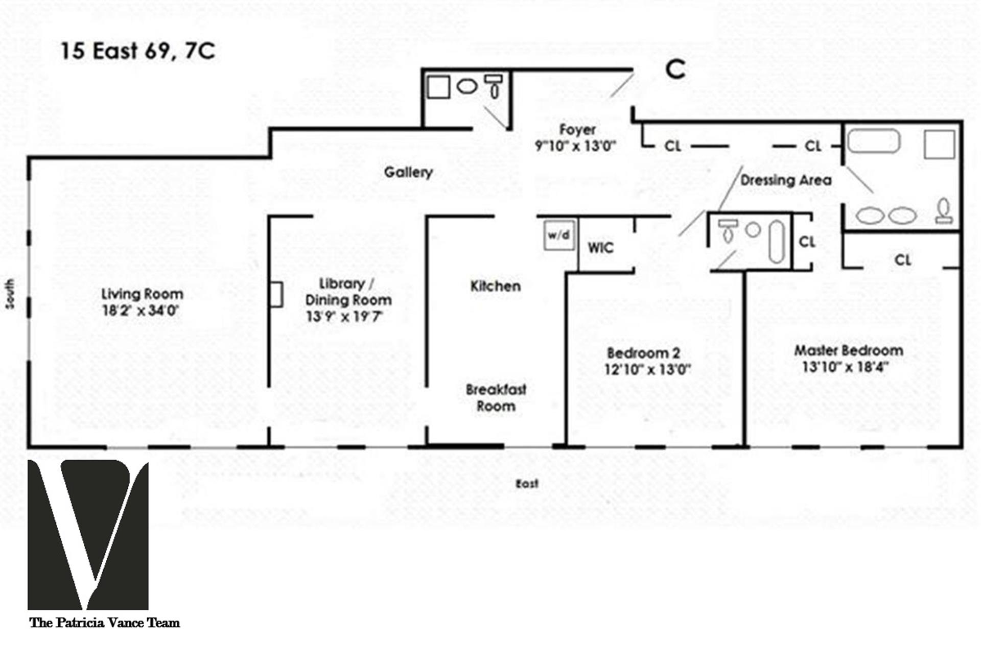 Floorplan for 15 East 69th Street, 5C