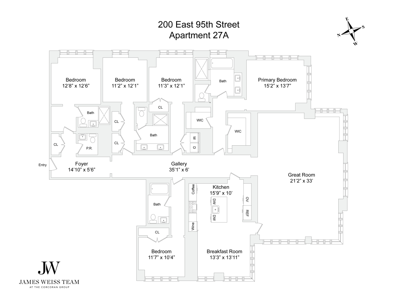 Floorplan for 200 East 95th Street, 27A