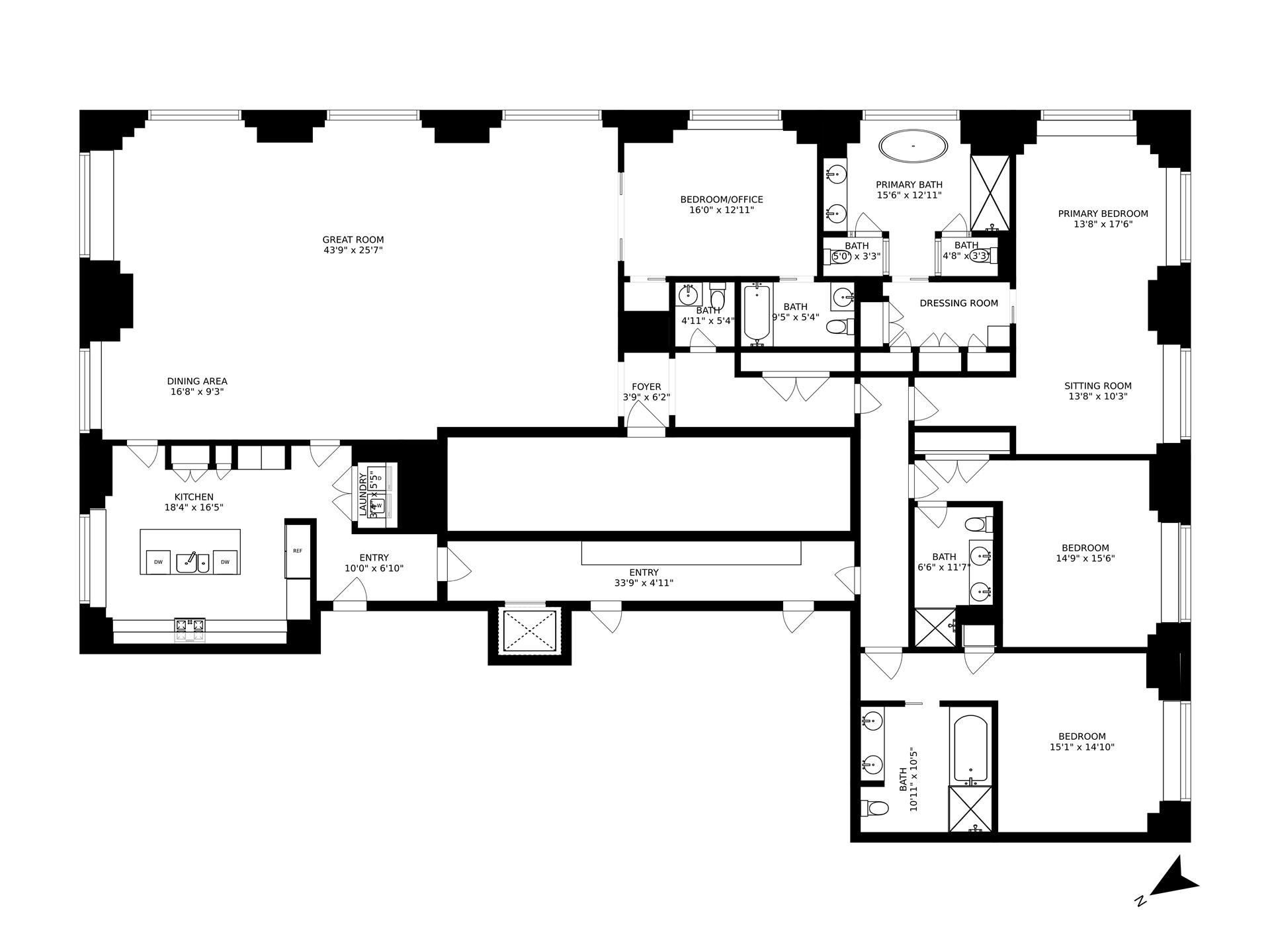 Floorplan for 432 Park Avenue, 59AB