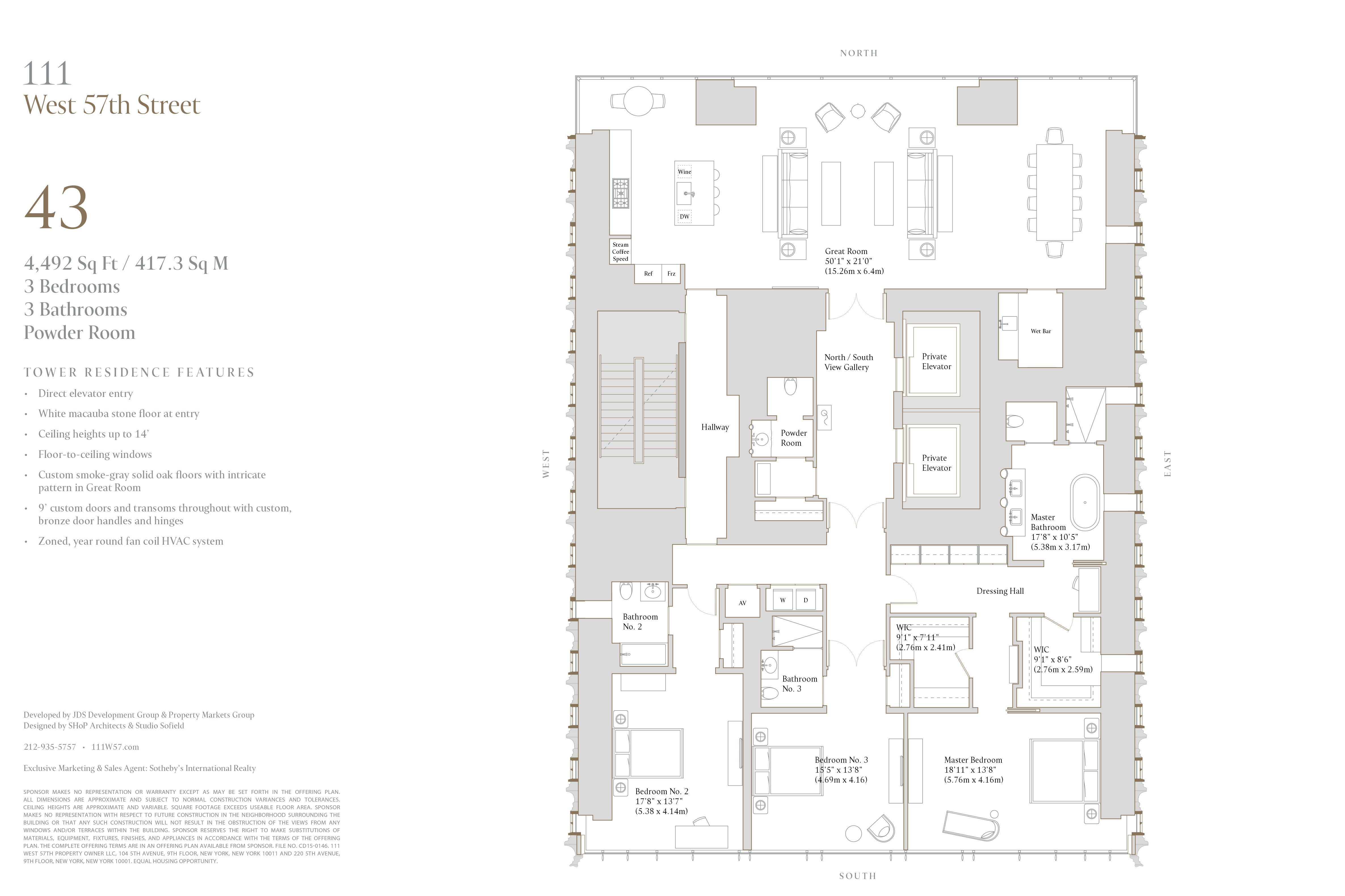 111 W 57th Street, New York, NY 10019, 3 Bedrooms Bedrooms, 6 Rooms Rooms,4 BathroomsBathrooms,Residential,For Sale,57th,PRCH-35075030