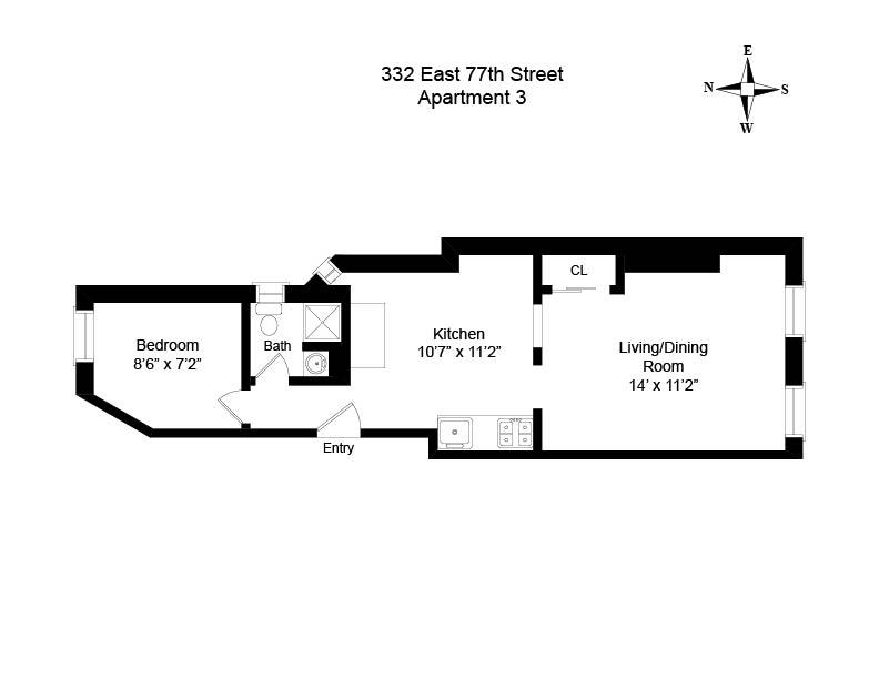 332 E 77TH Street, New York, NY 10075, 1 Bedroom Bedrooms, 3 Rooms Rooms,1 BathroomBathrooms,Residential,For Sale,77TH,RPLU-5123103917