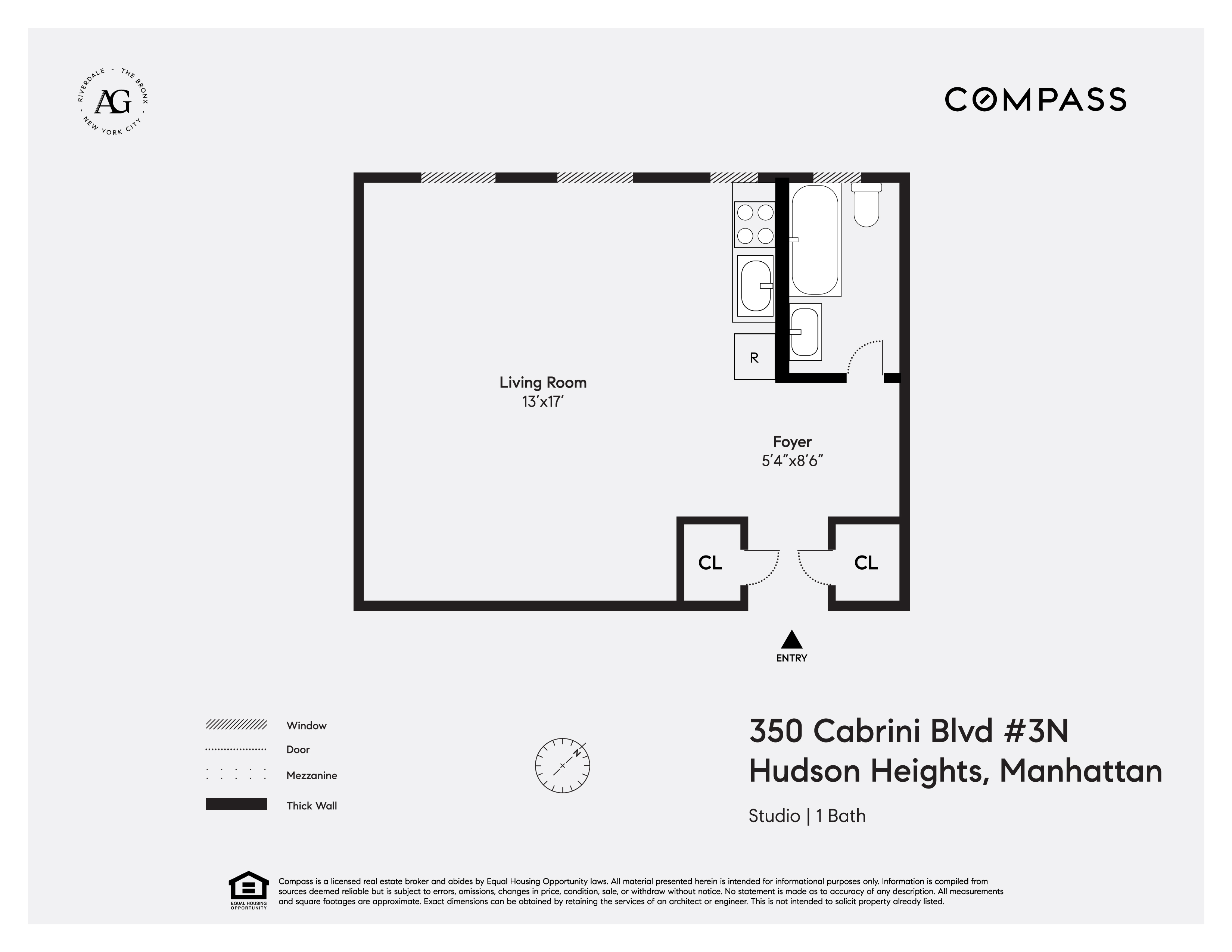 350 Cabrini Boulevard, New York, NY 10033, 2 Rooms Rooms,1 BathroomBathrooms,Residential,For Sale,Cabrini,COMP-1622477760203604633