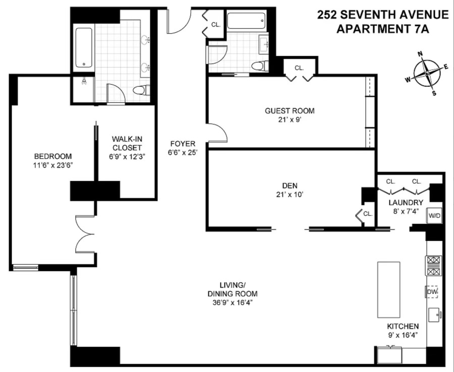 Floorplan for 252 7th Avenue, 7A