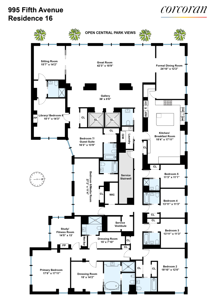 995 5TH Avenue, New York, NY 10028, 8 Bedrooms Bedrooms, 14 Rooms Rooms,10 BathroomsBathrooms,Residential,For Sale,5TH,RPLU-33423099388