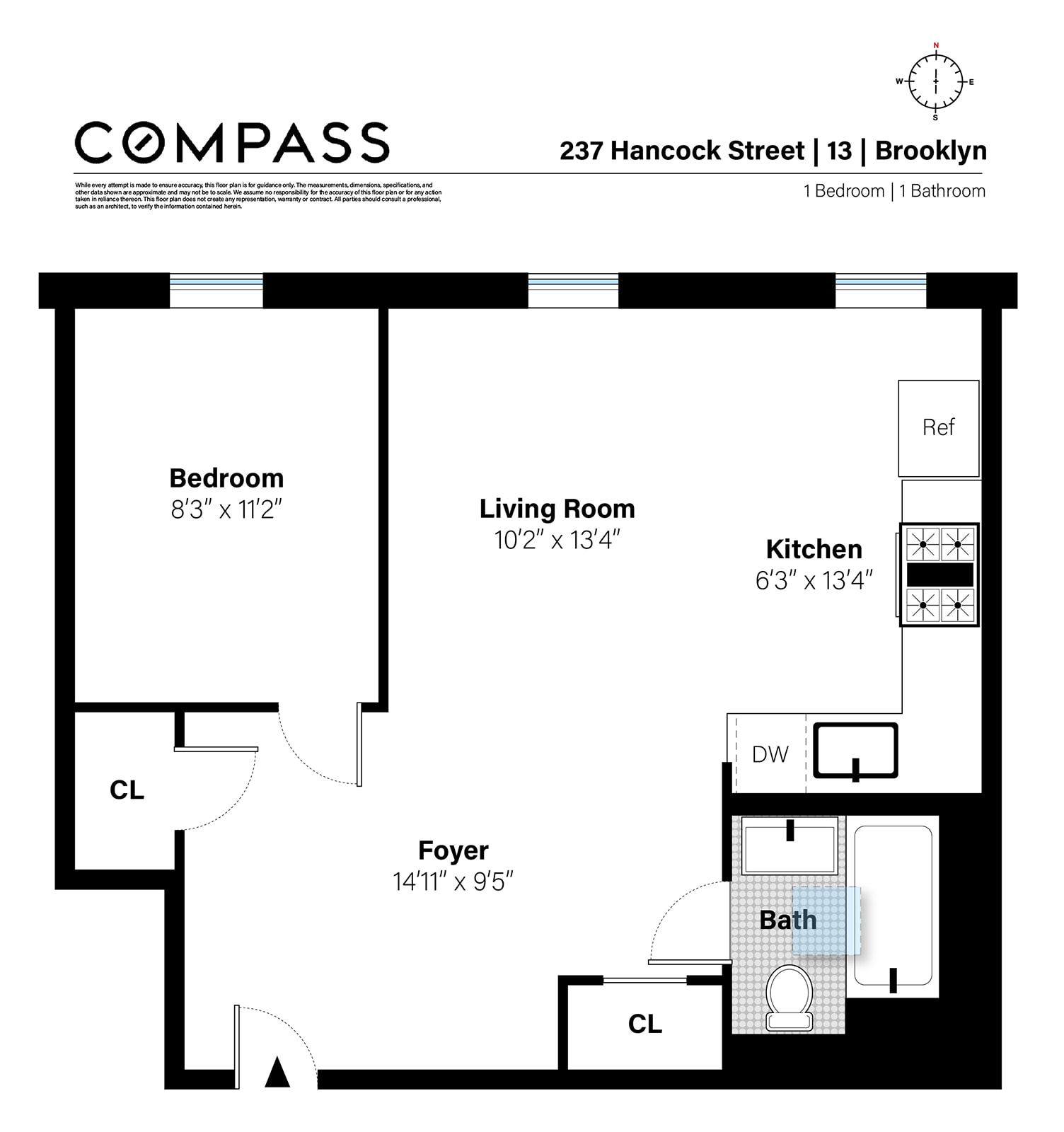 237 Hancock Street, New York, NY 11216, 1 Bedroom Bedrooms, 3 Rooms Rooms,1 BathroomBathrooms,Residential,For Sale,Hancock,COMP-1623263267946797929