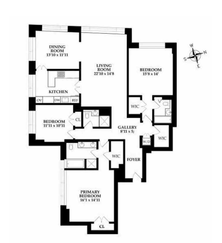 Floorplan for 240 Riverside Boulevard, 15E